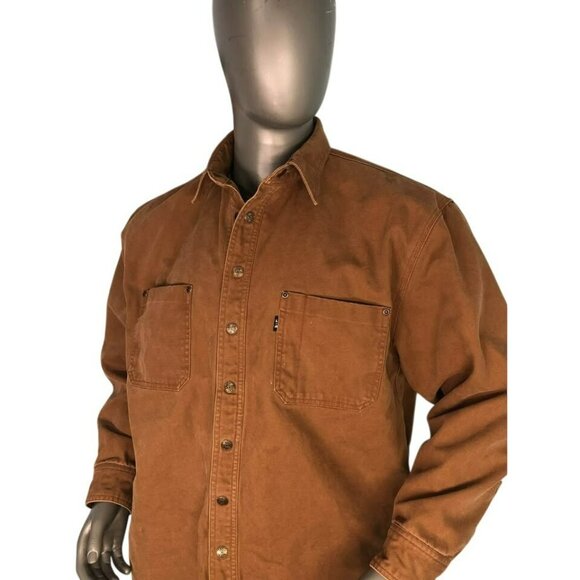 Vintage LAKIN & McKEY Canvas Jacket Size Large, Plaid Flannel Lined - Picture 1 of 7